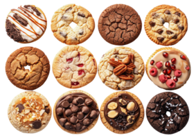 Variety of gourmet cookies, cut out - stock .. png