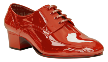 Glossy red patent leather heeled shoes, cut out - stock .. png