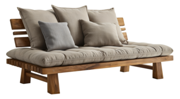 Modern beige daybed with cushions, cut out - stock .. png