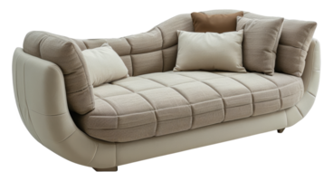 modern beige sofa met getuft kussens, besnoeiing uit - voorraad .. png