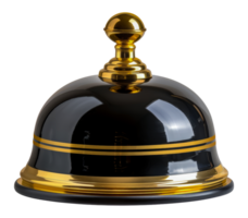 Vintage black hotel service bell, cut out - stock . png