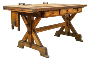 moderno ufficio scrivania con di legno superiore e cassetti, tagliare su - azione .. png