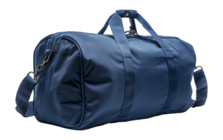 Durable blue fabric duffle bag, cut out - stock .. png