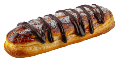 Gourmet chocolate drizzled pastry, cut out - stock .. png