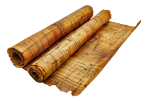 enrolado antigo egípcio papiro pergaminhos, cortar Fora - estoque .. png