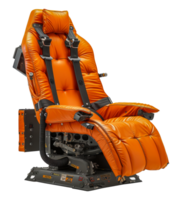 Orange ejection seat from military jet aircraft, cut out - stock . png