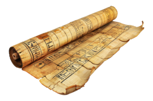 enrolado antigo egípcio papiro pergaminhos, cortar Fora - estoque .. png