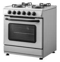 Modern white gas stove and oven, cut out - stock .. png
