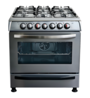 Stainless steel gas stove with oven, cut out - stock .. png