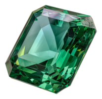 Polished green emerald gemstone with reflections, cut out - stock .. png