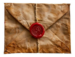 vintage envelope com vermelho cera selo, cortar Fora - estoque . png