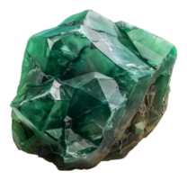 Raw green fluorite mineral, cut out - stock .. png