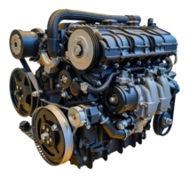 Complex black and blue engine, cut out - stock .. png