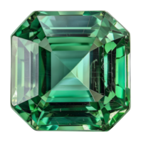 Polished green emerald gemstone with reflections, cut out - stock .. png