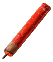 close of a used red flare stick, cut out - stock . png