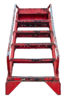 Weathered red folding ladder, cut out - stock .. png