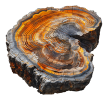 Cross-section of a tree trunk showing growth rings, cut out - stock .. png