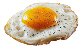 Perfectly fried sunny side up egg with crispy edges, cut out - stock .. png