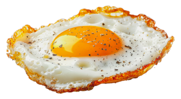 Perfectly fried sunny side up egg with crispy edges, cut out - stock .. png