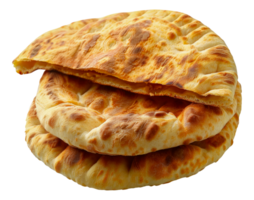 Single fresh pita bread, cut out - stock .. png