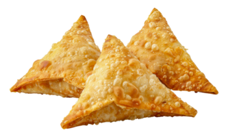 Crispy golden fried samosas traditional snack, cut out - stock .. png