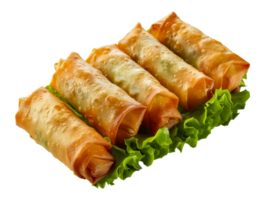 Fresco vegetal primavera rollos con crujiente lechuga, cortar fuera - valores .. png