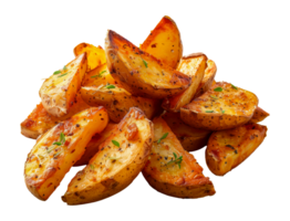 Roasted herb potatoes with colorful spices, cut out - stock .. png