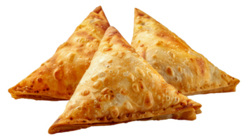 crocantes dourado frito samosas tradicional lanche, cortar Fora - estoque .. png