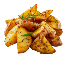 Fresh grilled plantain slices with parsley garnish, cut out - stock .. png