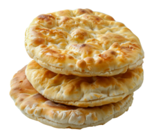 Single fresh pita bread, cut out - stock .. png