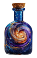 künstlerisch Galaxie-Thema gemalt Glas Flasche mit Kork, Schnitt aus - - Lager .. png