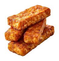 Crispy fried tempeh, cut out - stock .. png
