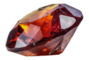 Vivid red crystal with intricate faceted design, cut out - stock .. png
