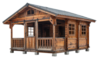 Small wooden alpine hut, cut out - stock .. png