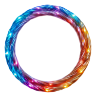 Multicolored rope twisted into a circular shape, cut out - stock .. png