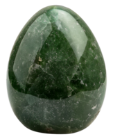Green gemstone egg with natural crystalline textures, cut out - stock .. png