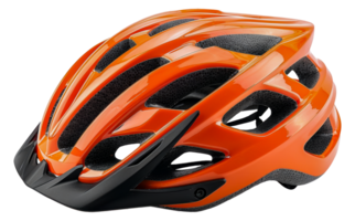 Orange racing bicycle helmet, cut out - stock .. png