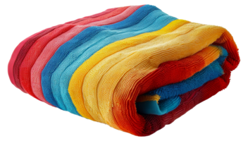 Rolled colorful towel, cut out - stock .. png