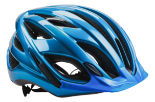 Blue bicycle helmet, cut out - stock .. png