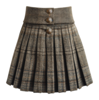 Grey wool pleated skirt, cut out - stock .. png