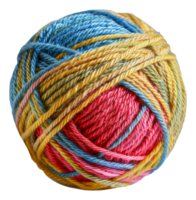 Multicolored yarn ball, cut out - stock .. png