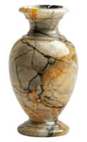 Orange marble vase with natural patterns, cut out - stock .. png