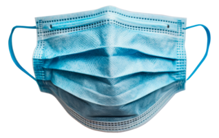 Blue surgical face mask, cut out - stock .. png