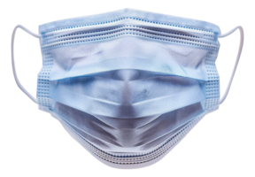 Light blue medical surgical mask, cut out - stock .. png