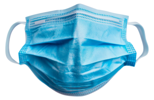 Blue surgical face mask, cut out - stock .. png