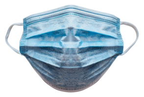 Blue surgical face mask, cut out - stock .. png