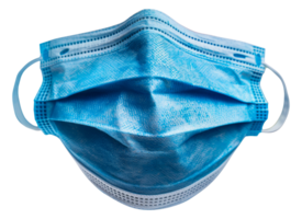 Blue surgical face mask, cut out - stock .. png