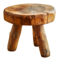 Rustic wooden stool, cut out - stock .. png