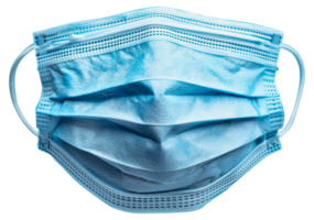 Blue surgical face mask, cut out - stock .. png