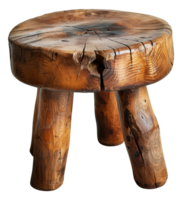 Rustic wooden stool, cut out - stock .. png